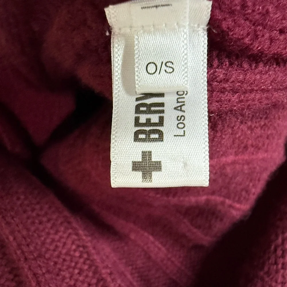 Beryll 100% Cashmere Cardigan OS Burgundy Cocoon Draped Oversized Quiet Luxury